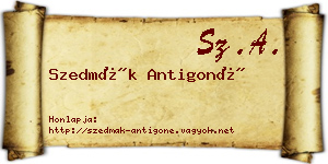 Szedmák Antigoné névjegykártya